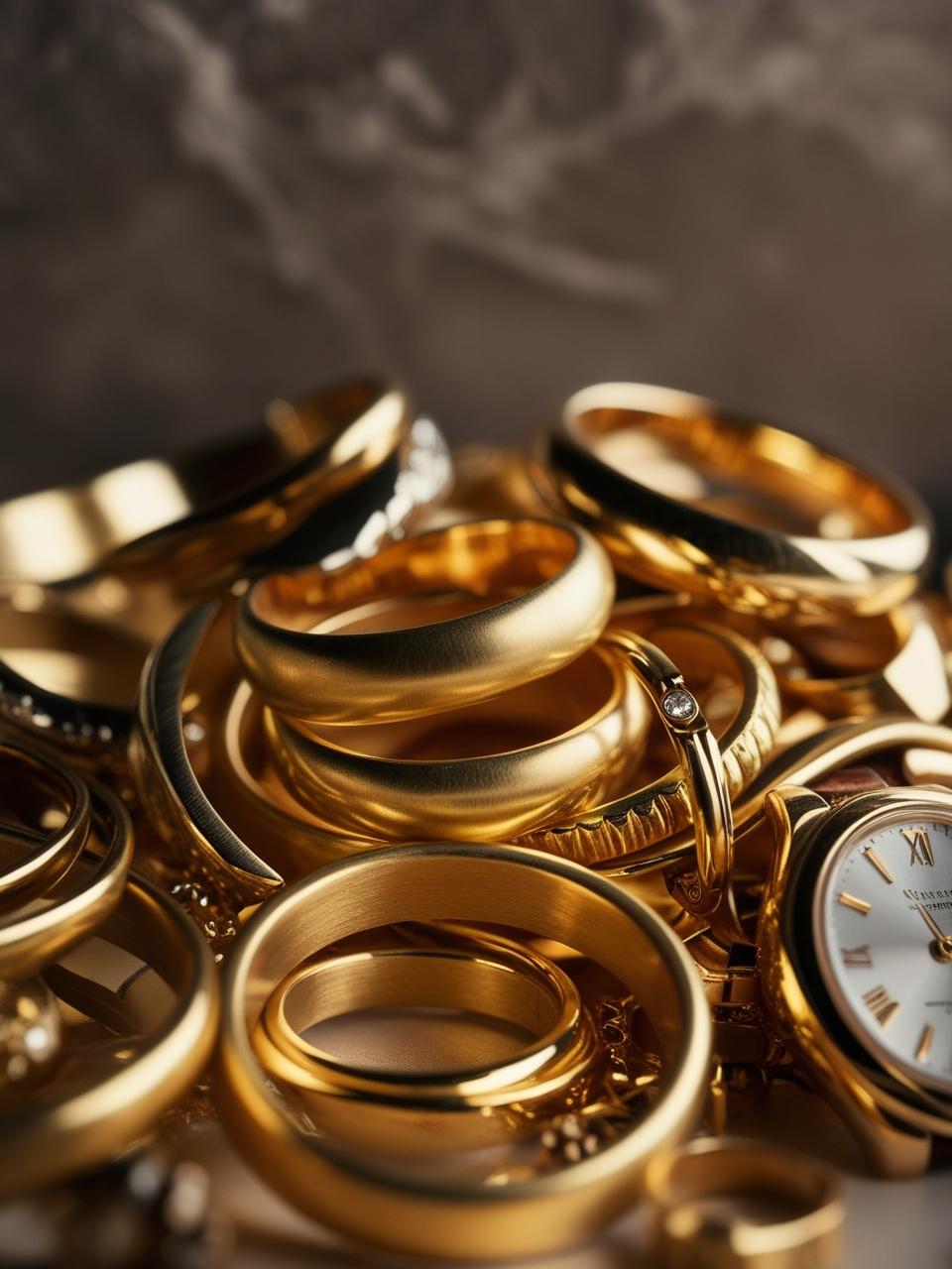 gold scrap rings watches